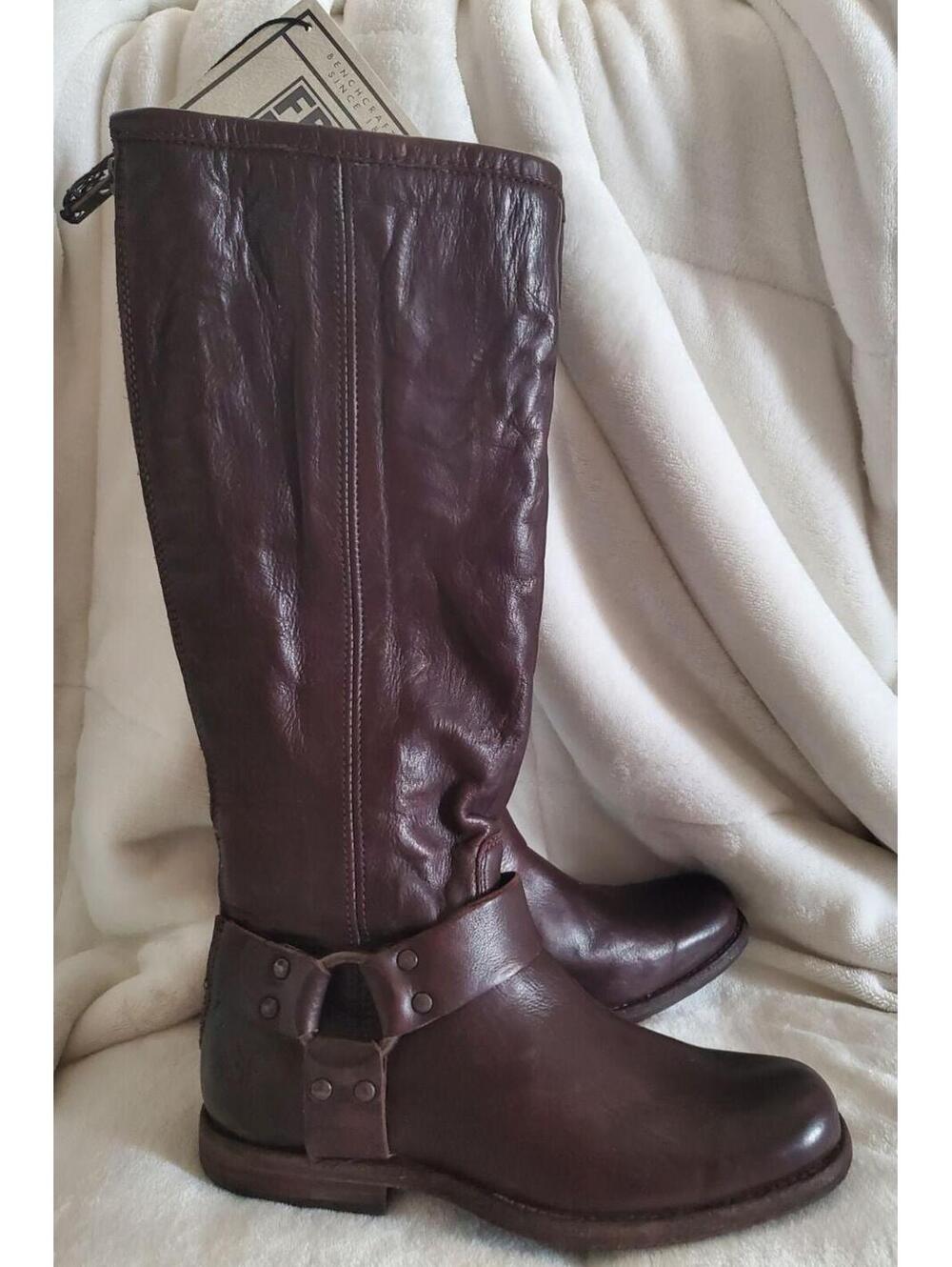 NEW FRYE Phillip Harness Boots Brown 5.5 Womens
